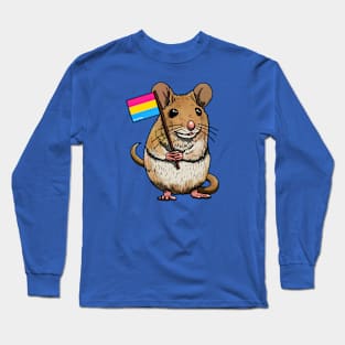 Mouse with Pan Flag Long Sleeve T-Shirt